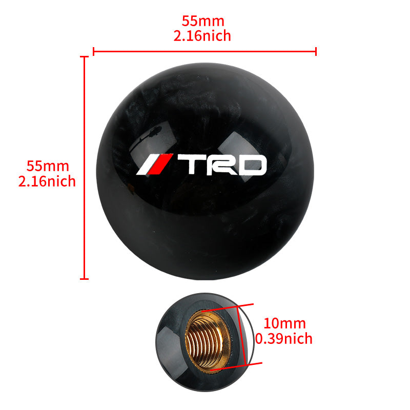 Brand New Universal TRD JDM Black Pearl 54mm Round Ball SHIFT KNOB M8 M10 M12