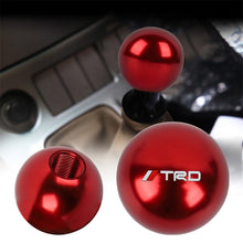 Load image into Gallery viewer, BRAND NEW UNIVERSAL TRD JDM Aluminum Red Round Ball Manual Gear Stick Shift Knob Universal M8 M10 M12