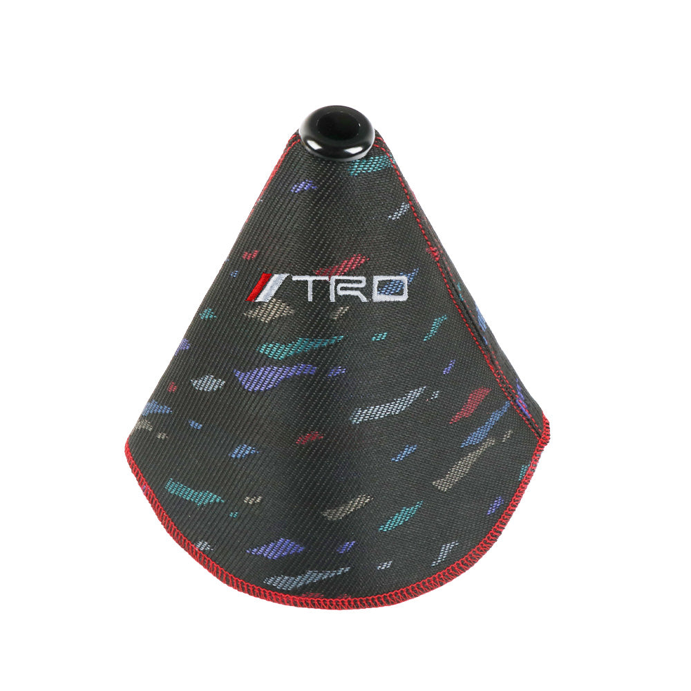 BRAND NEW UNIVERSAL JDM BLACK TRD Style Shift Knob Shifter Boot Cover Red Stitch AT/MT Universal