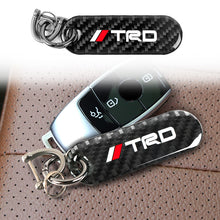 Load image into Gallery viewer, Brand New Universal 100% Real Carbon Fiber Keychain Key Ring For TRD