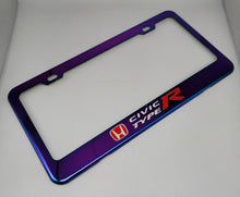 Load image into Gallery viewer, Brand New Universal 1PCS HONDA CIVIC TYPE R Neo Chrome Titanium Metal Steel License Plate Frame