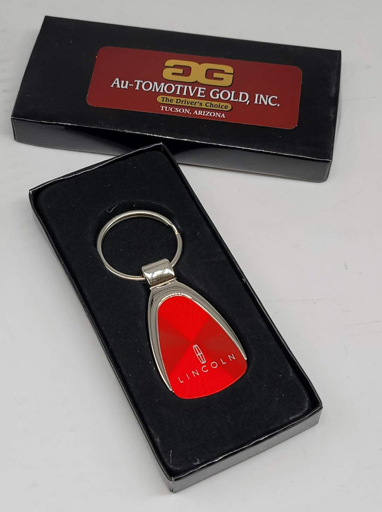 Brand New Lincoln Red Teardrop Authentic Logo Keychain Fob Ring Officially Licensed Product