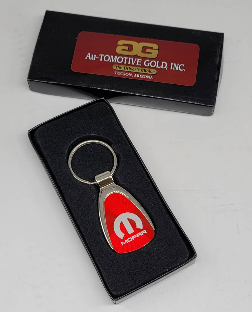 Brand New Mopar Red Teardrop Authentic Logo Keychain Fob Ring Officially Licensed Product