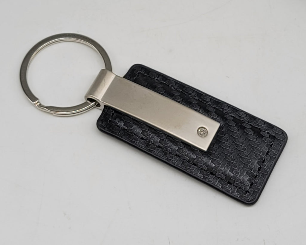 Brand New Lincoln Engraved Rectangle Carbon Fiber Leather Fob Keyring Keychain Official Licensed Product