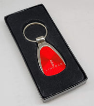 Load image into Gallery viewer, Brand New Lincoln Red Teardrop Authentic Logo Keychain Fob Ring Officially Licensed Product