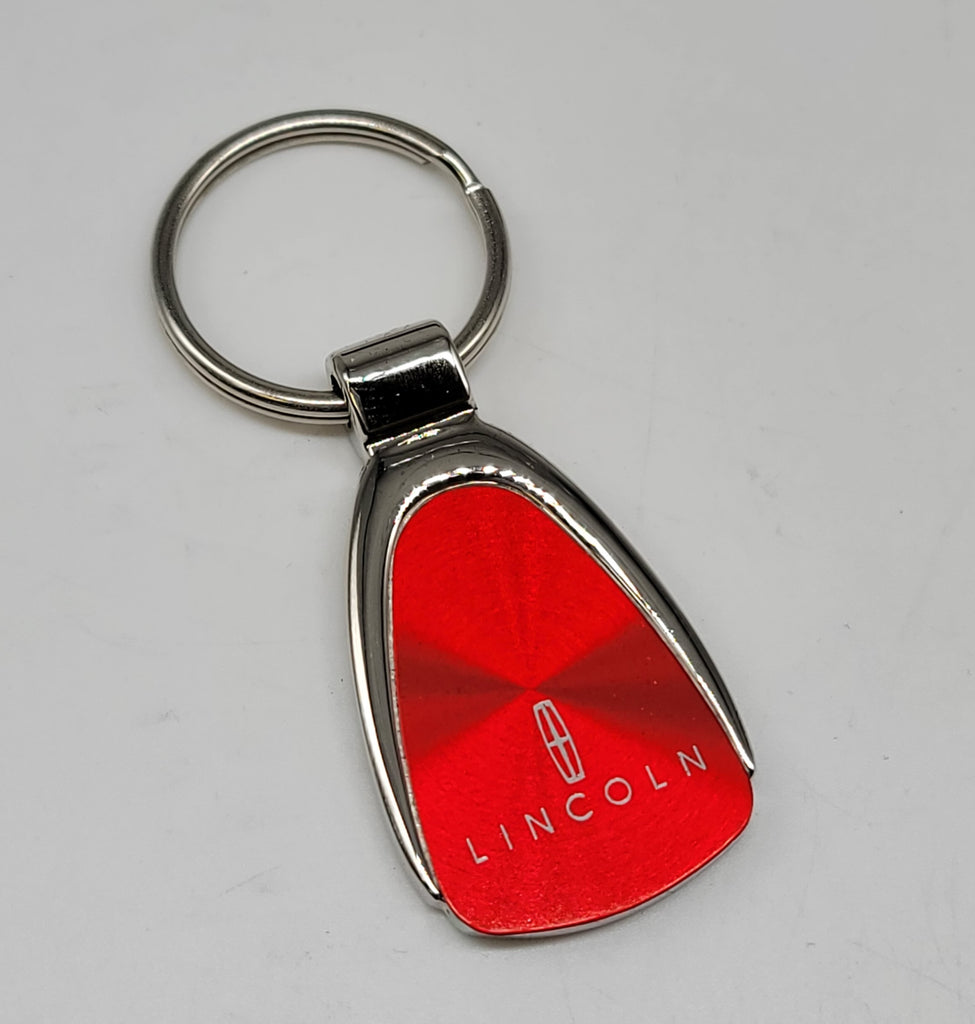 Brand New Lincoln Red Teardrop Authentic Logo Keychain Fob Ring Officially Licensed Product