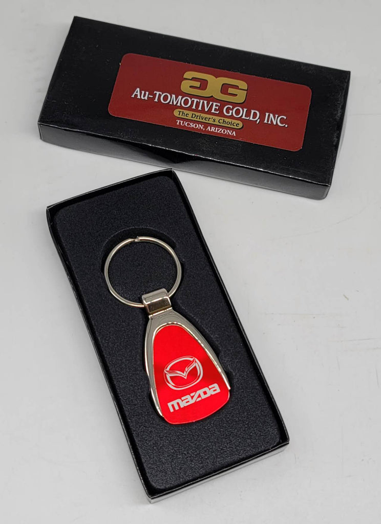 Brand New Mazda Red Teardrop Authentic Logo Keychain Fob Ring Officially Licensed Product