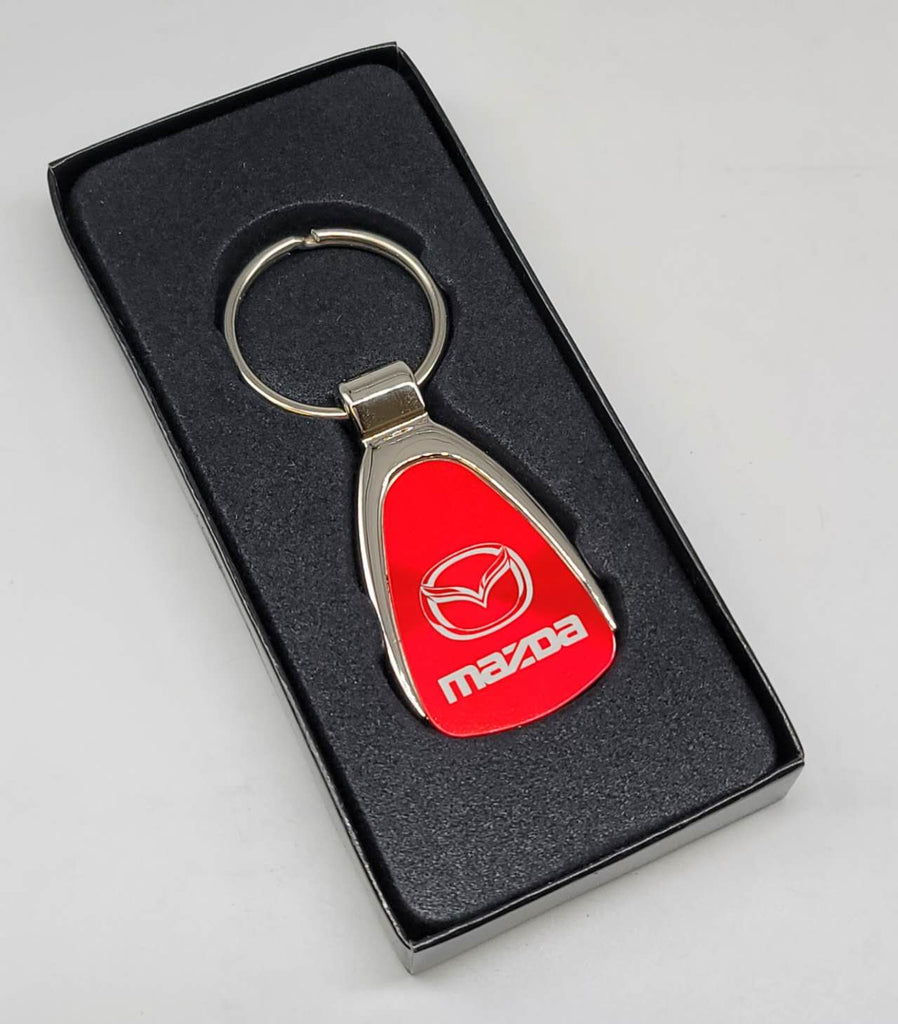 Brand New Mazda Red Teardrop Authentic Logo Keychain Fob Ring Officially Licensed Product