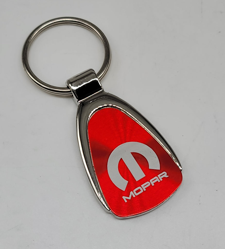 Brand New Mopar Red Teardrop Authentic Logo Keychain Fob Ring Officially Licensed Product