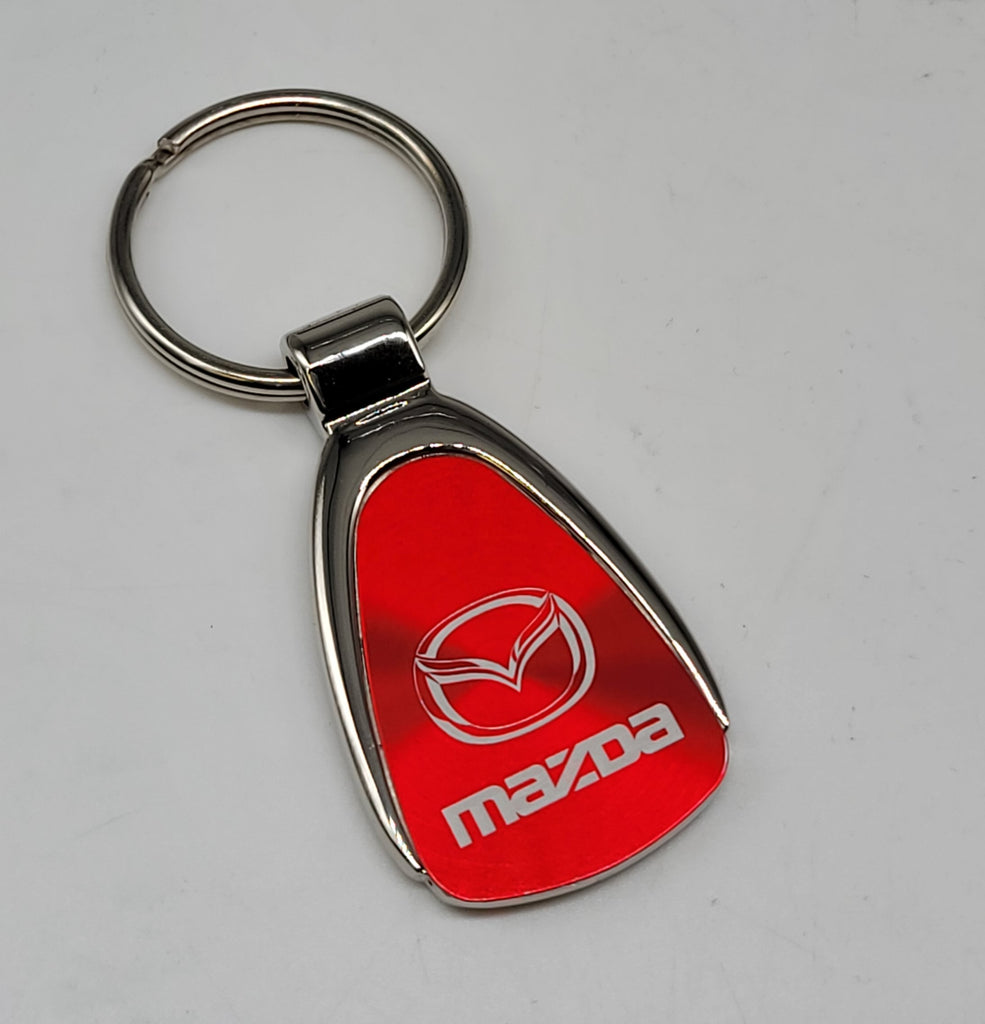 Brand New Mazda Red Teardrop Authentic Logo Keychain Fob Ring Officially Licensed Product