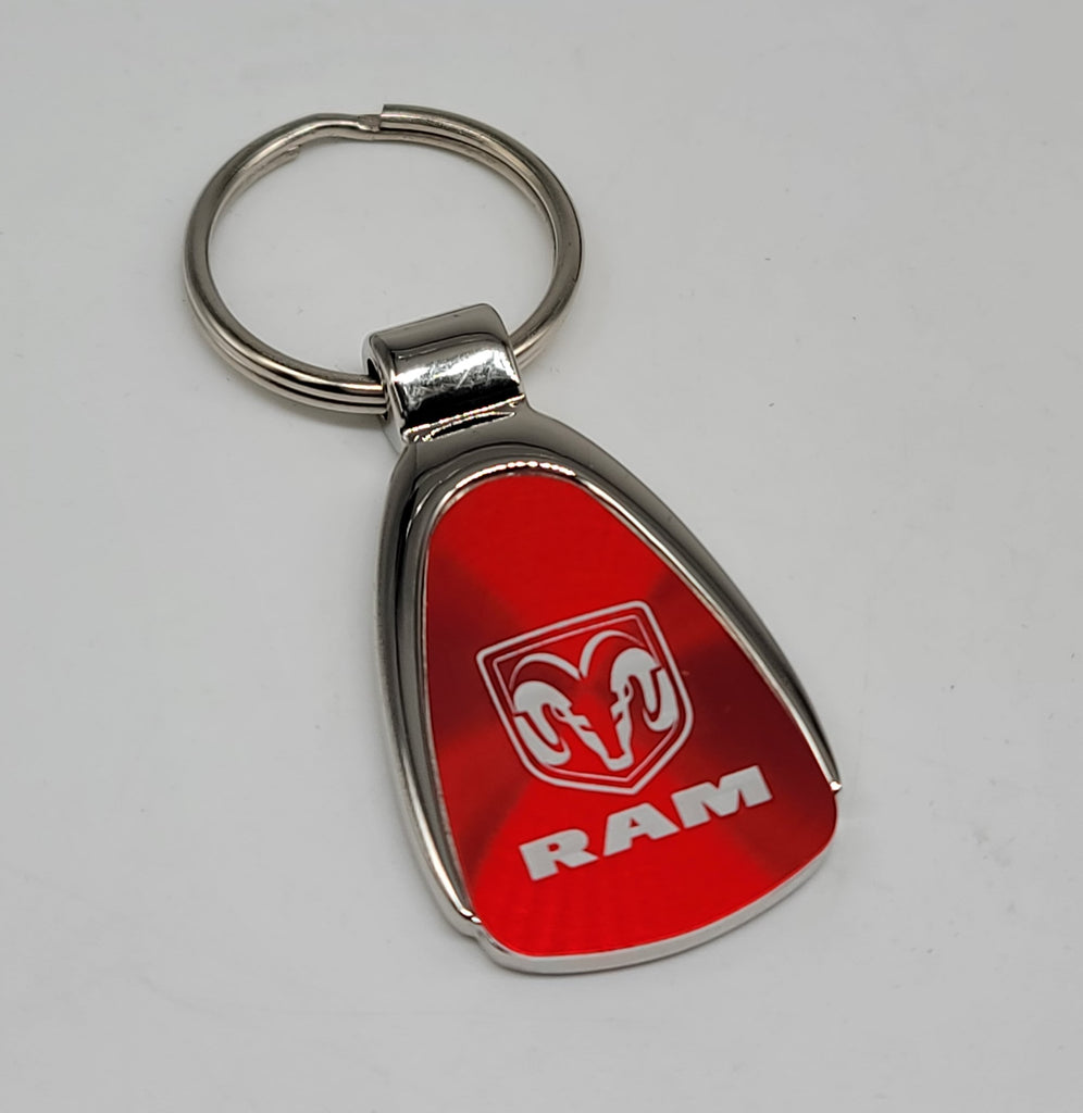 Brand New Dodge Ram Red Teardrop Authentic Logo Keychain Fob Ring Officially Licensed Product