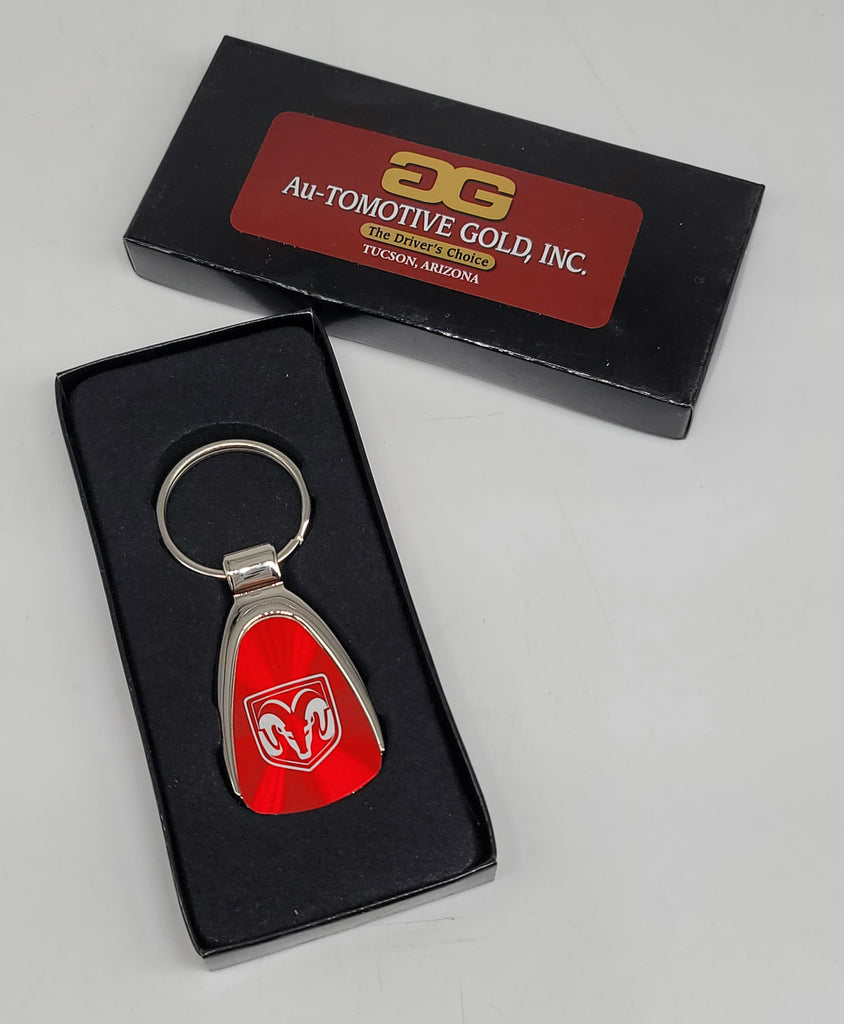 Brand New Dodge Red Teardrop Authentic Logo Keychain Fob Ring Officially Licensed Product