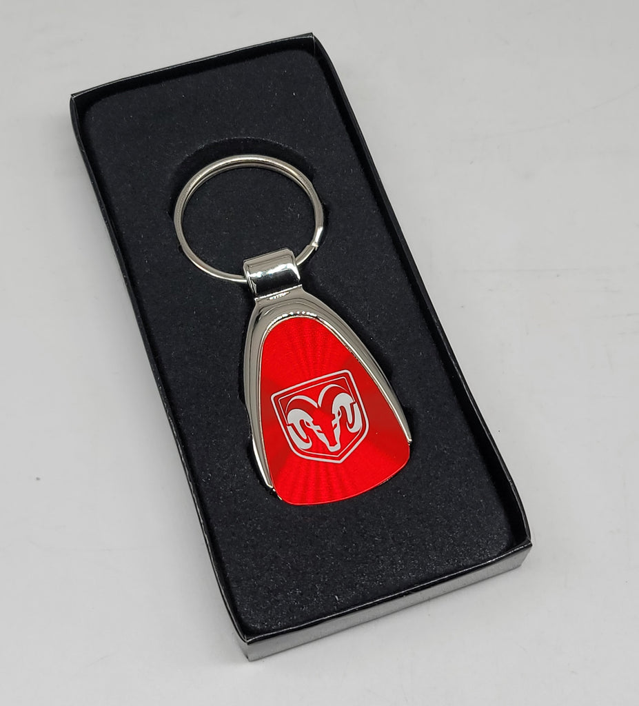 Brand New Dodge Red Teardrop Authentic Logo Keychain Fob Ring Officially Licensed Product