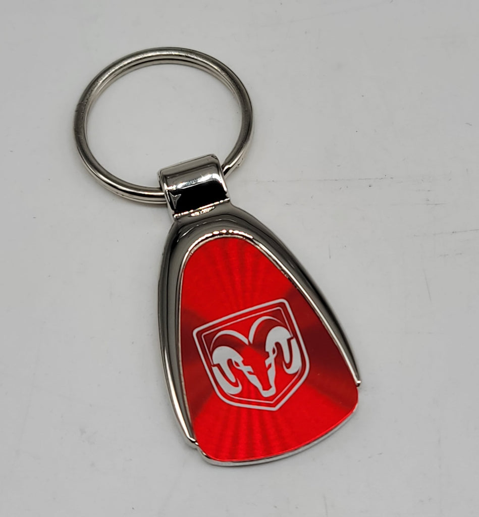 Brand New Dodge Red Teardrop Authentic Logo Keychain Fob Ring Officially Licensed Product