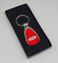 Load image into Gallery viewer, Brand New Ford Red Teardrop Authentic Logo Keychain Fob Ring Officially Licensed Product