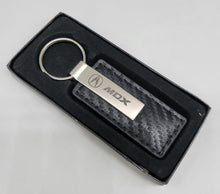 Load image into Gallery viewer, Brand New Acura MDX Engraved Rectangle Carbon Fiber Leather Fob Keyring Keychain Official Licensed Product