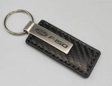 Load image into Gallery viewer, Brand New Ford F-150 Engraved Rectangle Carbon Fiber Leather Fob Keyring Keychain Official Licensed Product