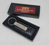 Brand New Dodge Charger Engraved Rectangle Carbon Fiber Leather Fob Keyring Keychain Official Licensed Product