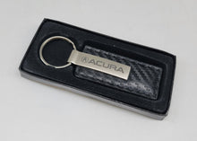 Load image into Gallery viewer, Brand New Acura Engraved Rectangle Carbon Fiber Leather Fob Keyring Keychain Official Licensed Product