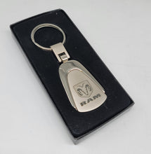 Load image into Gallery viewer, Brand New Dodge Ram Chrome Teardrop Authentic Logo Keychain Fob Ring Officially Licensed Product