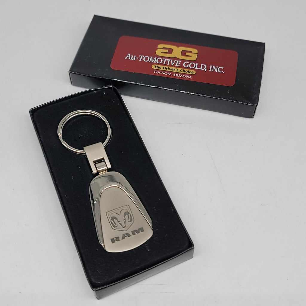 Brand New Dodge Ram Chrome Teardrop Authentic Logo Keychain Fob Ring Officially Licensed Product