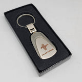 Brand New Ford Mustang Chrome Teardrop Authentic Logo Keychain Fob Ring Officially Licensed Product