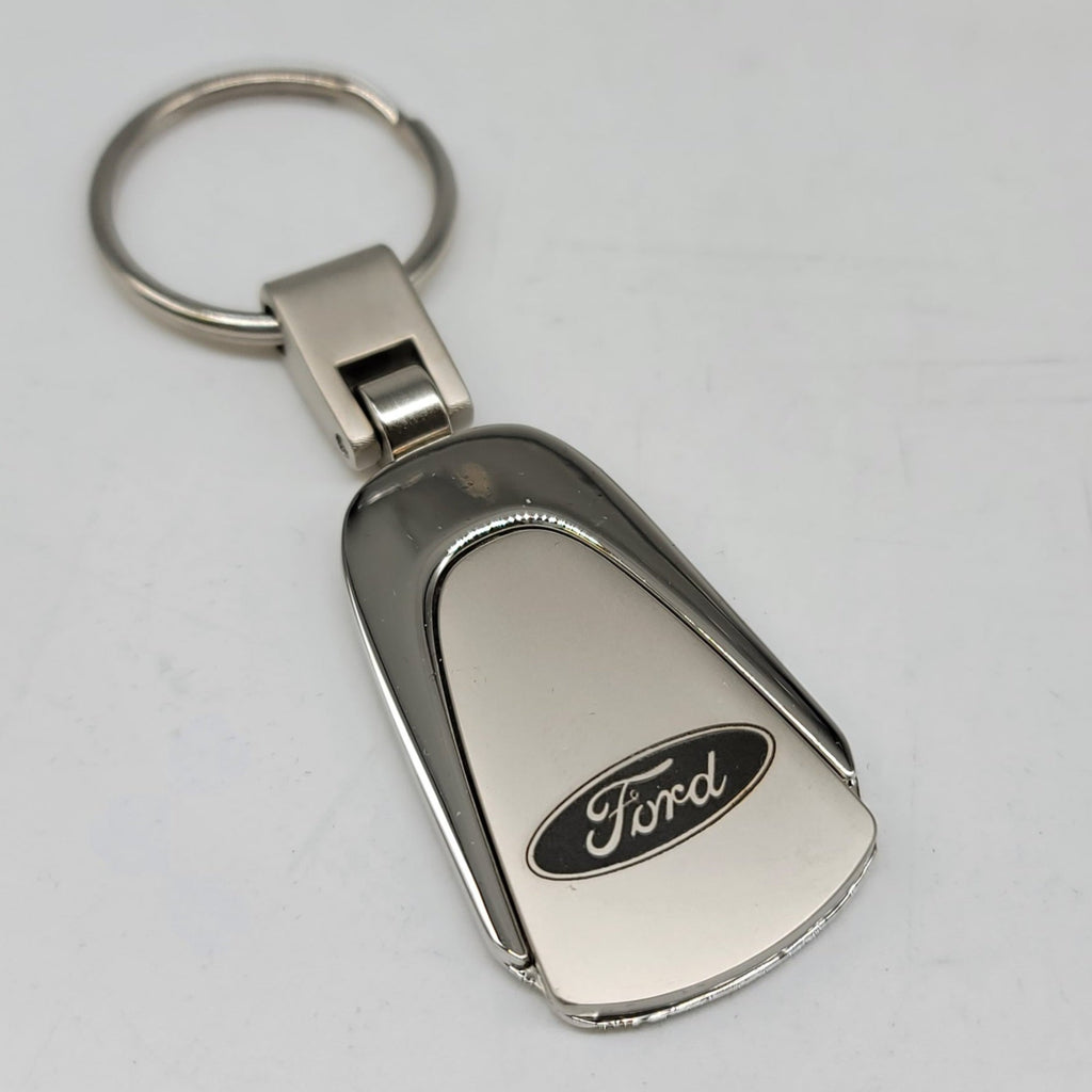 Brand New Ford Chrome Teardrop Authentic Logo Keychain Fob Ring Officially Licensed Product