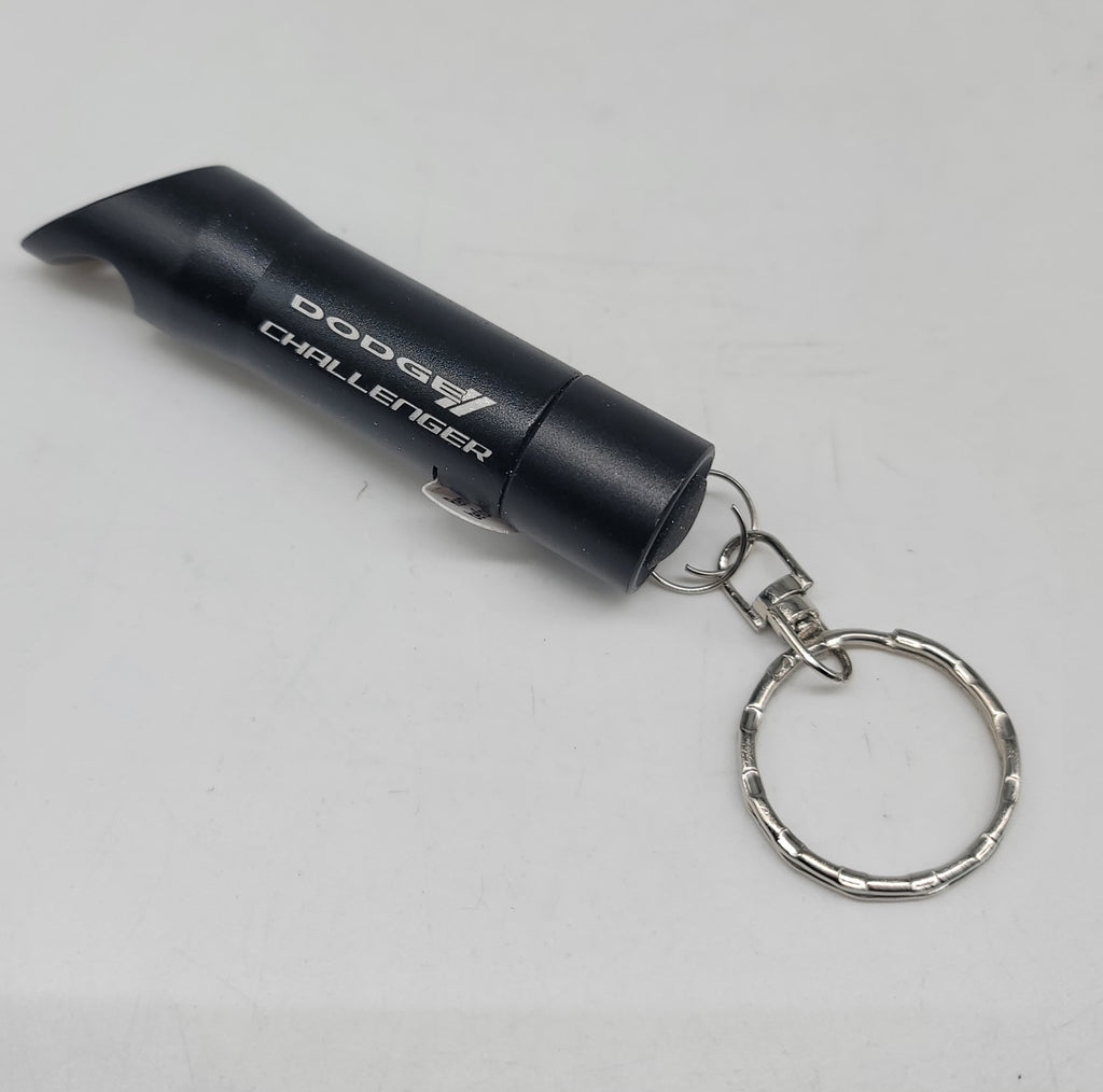 Brand New Dodge Challenger Key Ring Black Keychain Flashlight Bottle Opener Authentic Officially Licensed Product