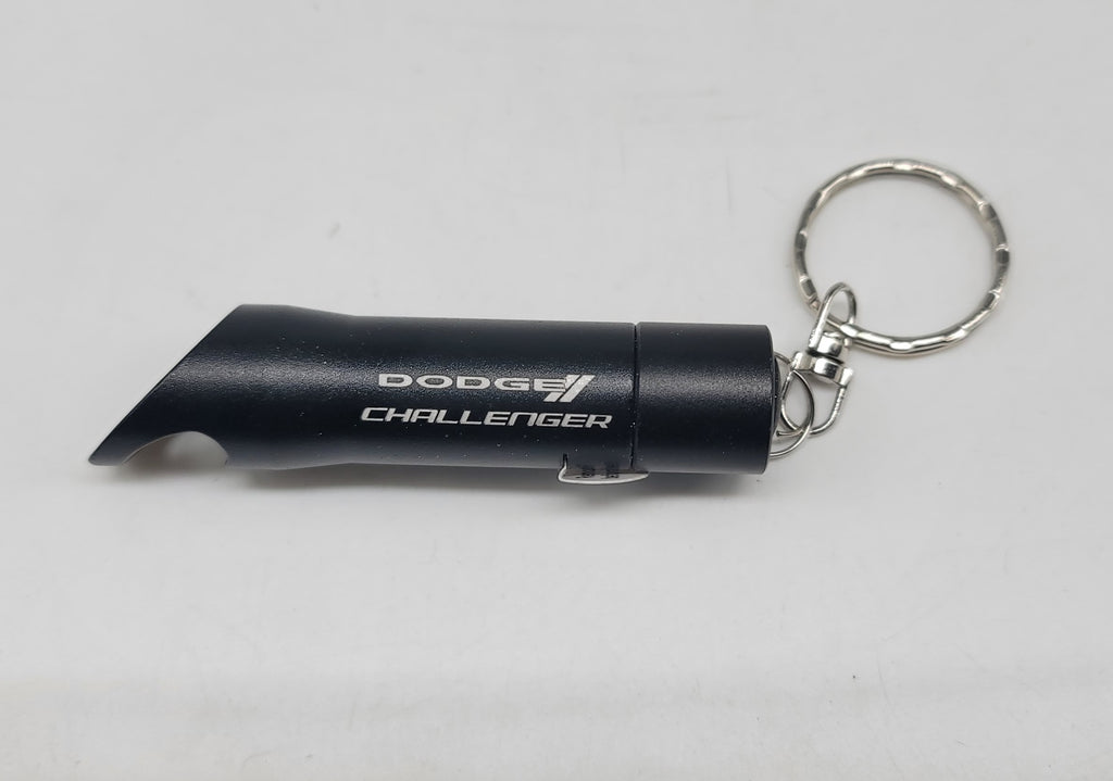 Brand New Dodge Challenger Key Ring Black Keychain Flashlight Bottle Opener Authentic Officially Licensed Product