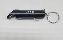 Load image into Gallery viewer, Brand New Jeep Cherokee Key Ring Black Keychain Flashlight Bottle Opener Authentic Officially Licensed Product