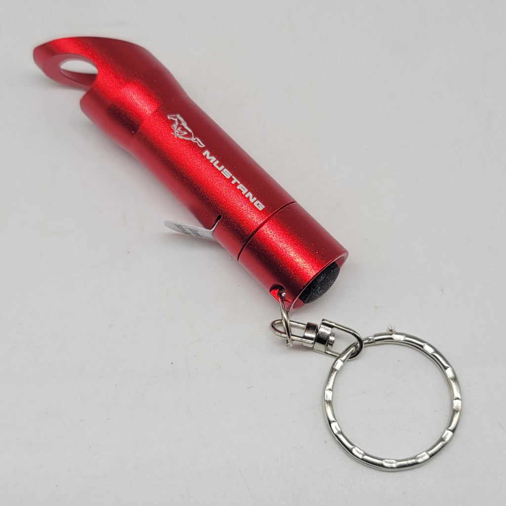 Brand New Mustang Key Ring Red Keychain Flashlight Bottle Opener Authentic Officially Licensed Product