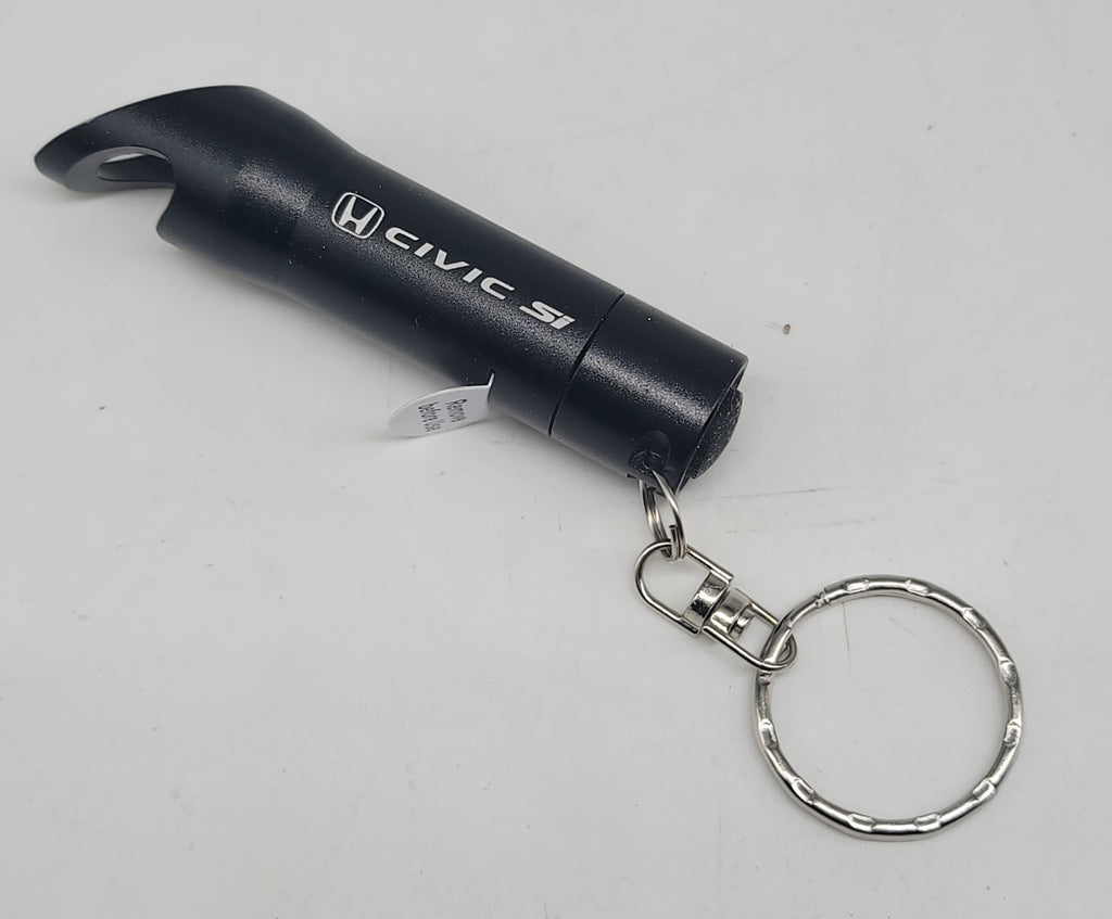 Brand New Honda Civic SI Key Ring Black Keychain Flashlight Bottle Opener Authentic Officially Licensed Product