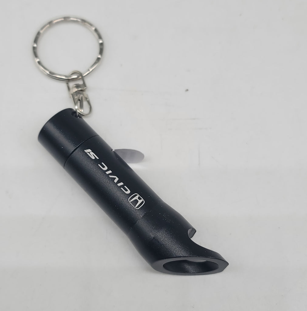 Brand New Honda Civic SI Key Ring Black Keychain Flashlight Bottle Opener Authentic Officially Licensed Product