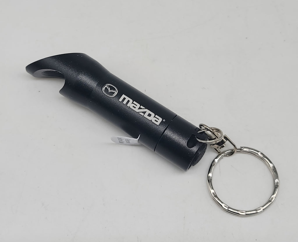 Brand New Mazda Key Ring Black Keychain Flashlight Bottle Opener Authentic Officially Licensed Product