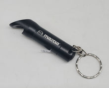 Load image into Gallery viewer, Brand New Mazda Key Ring Black Keychain Flashlight Bottle Opener Authentic Officially Licensed Product