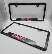 Load image into Gallery viewer, Brand New 2PCS GMC Carbon Fiber Look Style Metal License Plate Frame