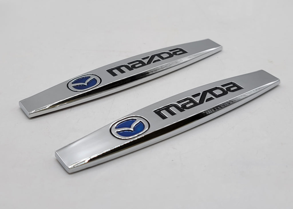 BRAND NEW UNIVERSAL 2PCS MAZDA 3D METAL EMBLEM BADGE STICKER