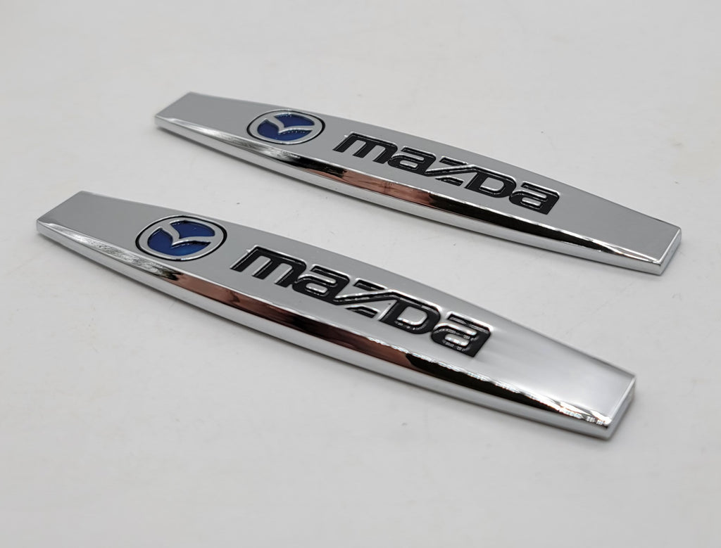 BRAND NEW UNIVERSAL 2PCS MAZDA 3D METAL EMBLEM BADGE STICKER