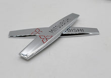 Load image into Gallery viewer, BRAND NEW UNIVERSAL 2PCS MITSUBISHI 3D METAL EMBLEM BADGE STICKER