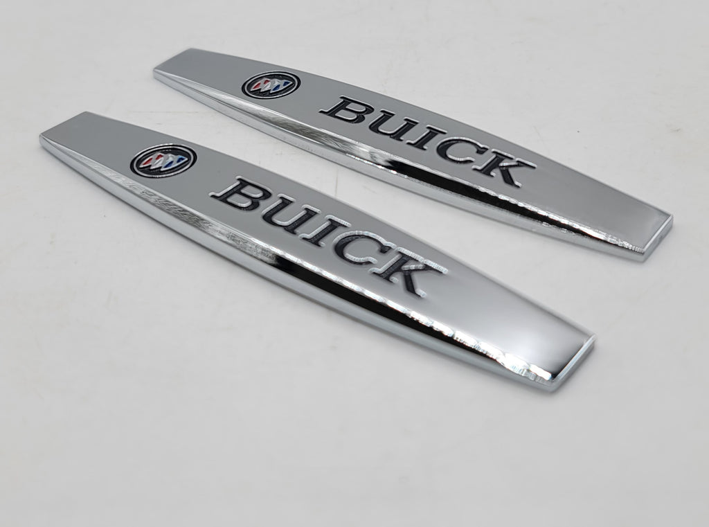 BRAND NEW UNIVERSAL 2PCS BUICK 3D METAL EMBLEM BADGE STICKER