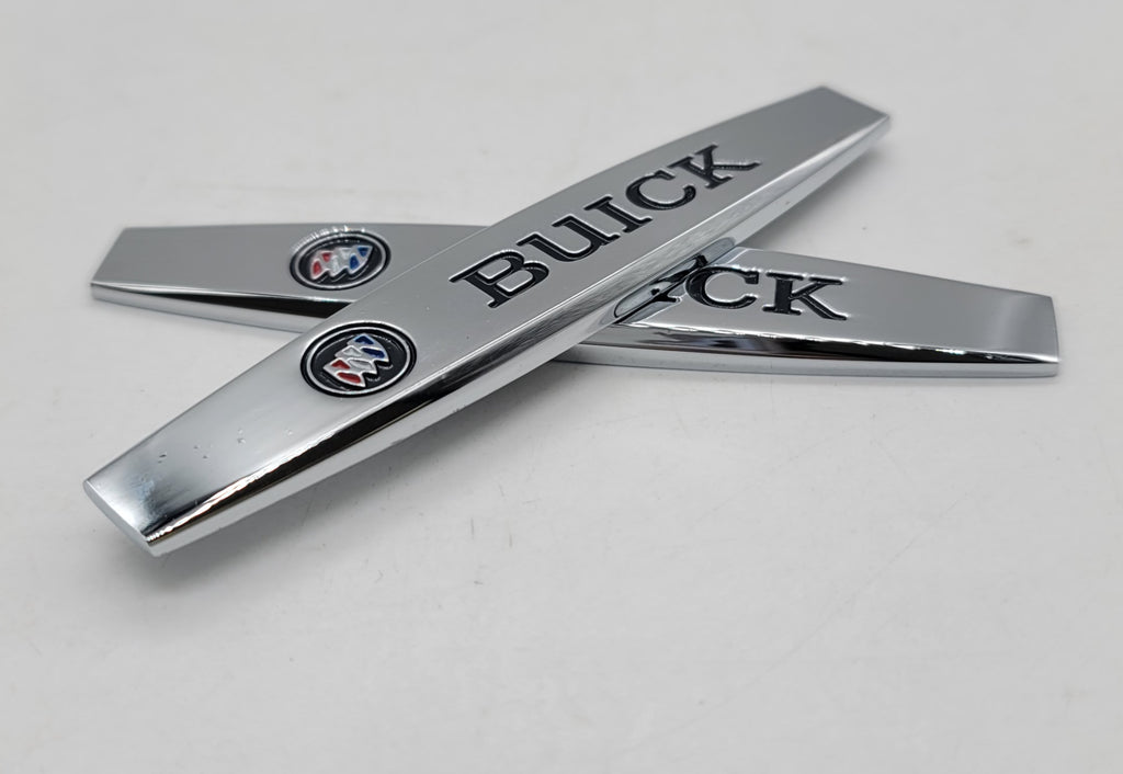 BRAND NEW UNIVERSAL 2PCS BUICK 3D METAL EMBLEM BADGE STICKER