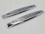 BRAND NEW UNIVERSAL 2PCS JAGUAR 3D METAL EMBLEM BADGE STICKER