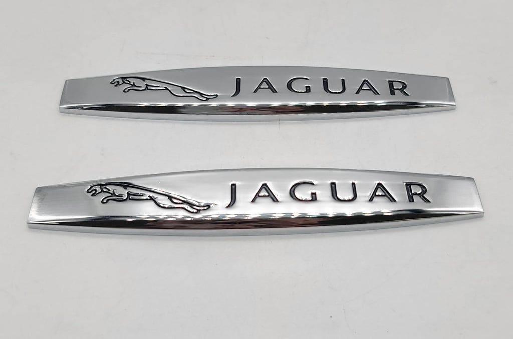 BRAND NEW UNIVERSAL 2PCS JAGUAR 3D METAL EMBLEM BADGE STICKER