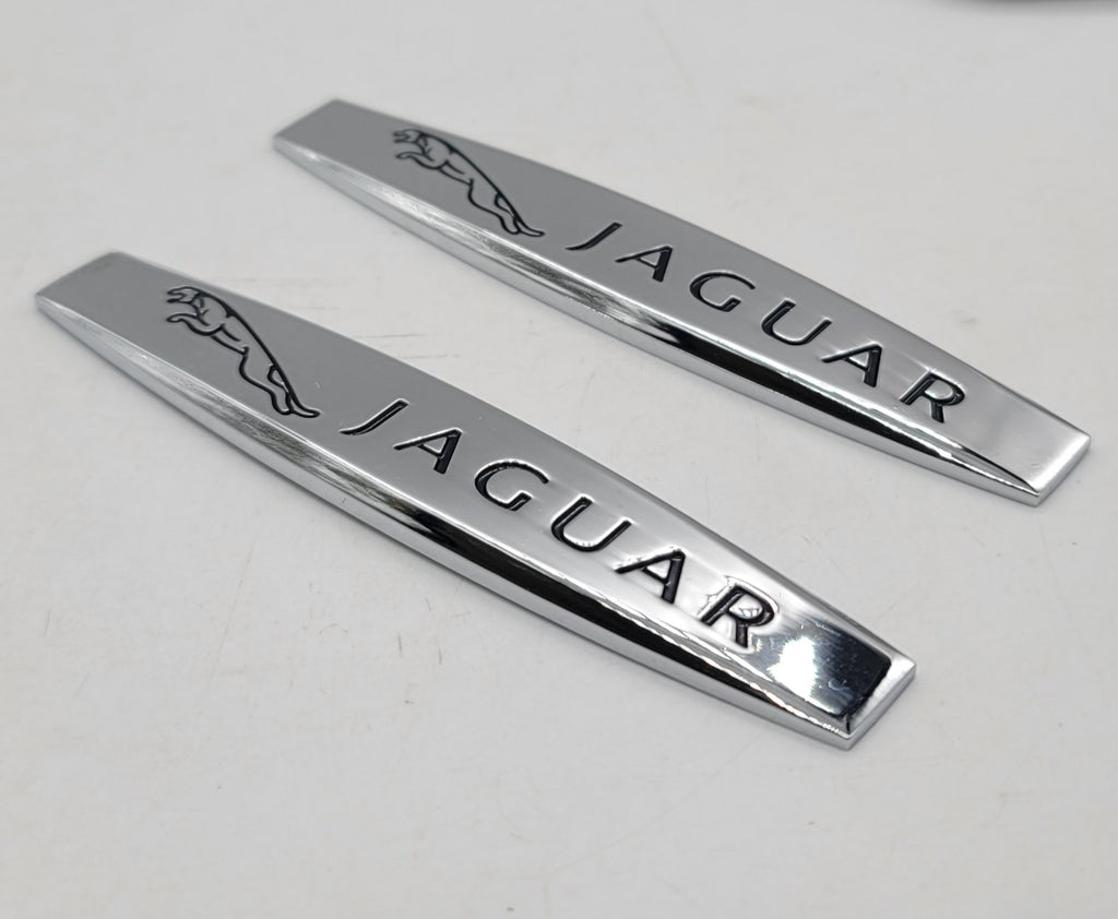 BRAND NEW UNIVERSAL 2PCS JAGUAR 3D METAL EMBLEM BADGE STICKER