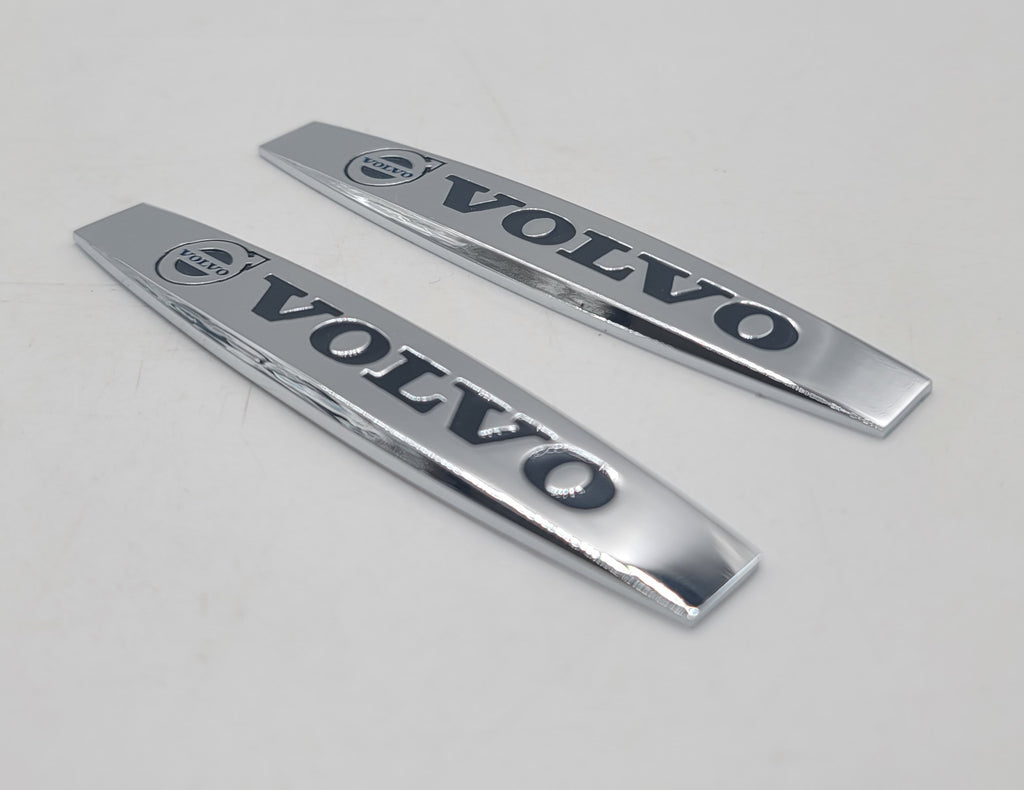 BRAND NEW UNIVERSAL 2PCS VOLVO 3D METAL EMBLEM BADGE STICKER