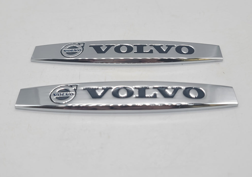 BRAND NEW UNIVERSAL 2PCS VOLVO 3D METAL EMBLEM BADGE STICKER