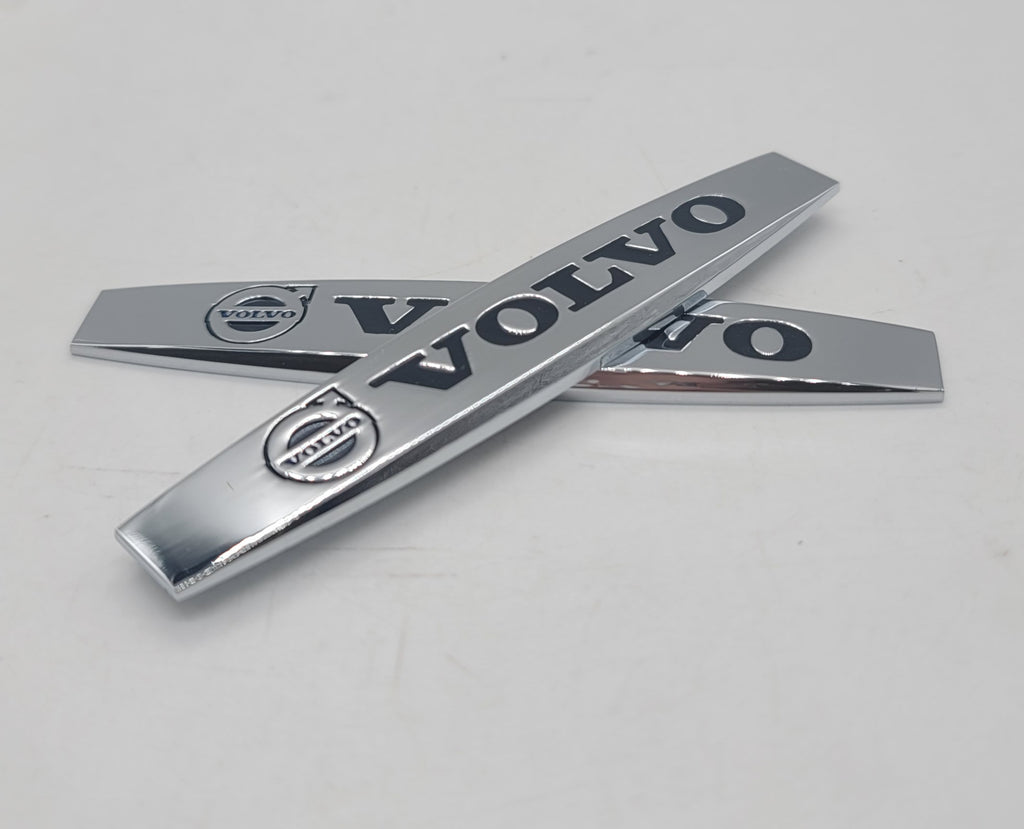 BRAND NEW UNIVERSAL 2PCS VOLVO 3D METAL EMBLEM BADGE STICKER