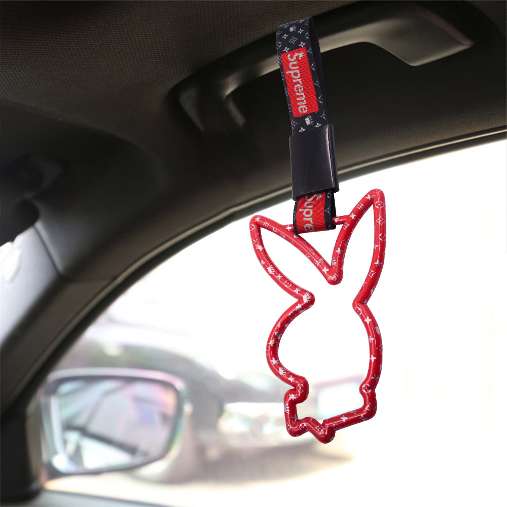 Brand New Supreme Playboy Bunny Shaped Red JDM TSURIKAWA Subway Bus Handle Strap Charm Drift