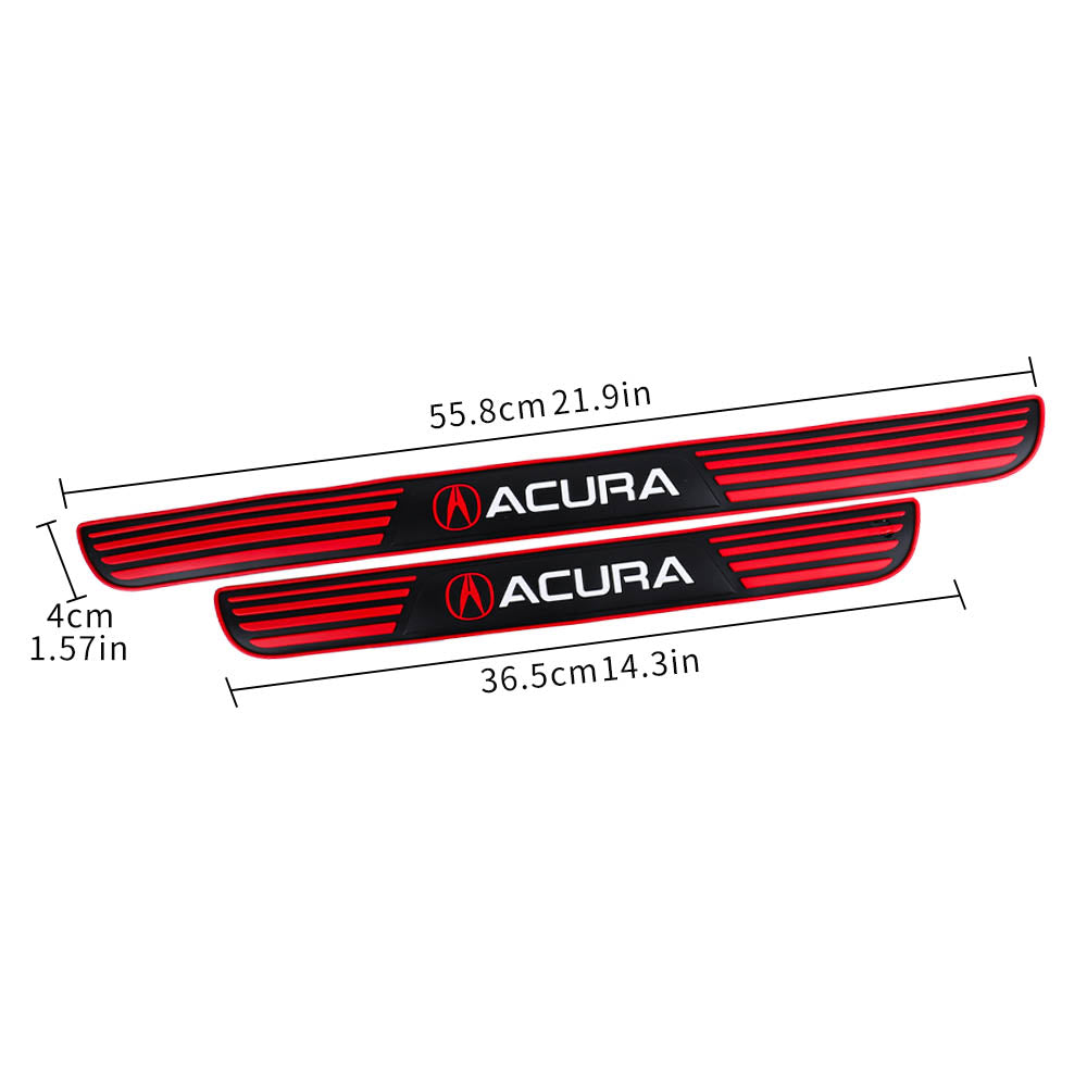 Brand New 4PCS Universal Acura Red Rubber Car Door Scuff Sill Cover Panel Step Protector V2