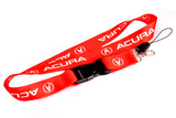 BRAND NEW ACURA Car Keychain Tag Rings Keychain JDM Drift Lanyard Red